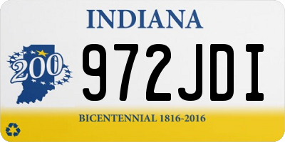 IN license plate 972JDI