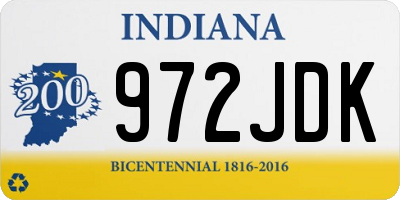 IN license plate 972JDK