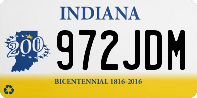 IN license plate 972JDM