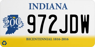 IN license plate 972JDW