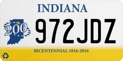 IN license plate 972JDZ
