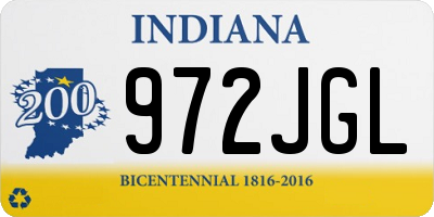 IN license plate 972JGL