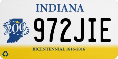 IN license plate 972JIE