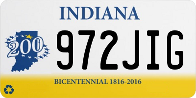 IN license plate 972JIG
