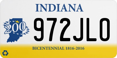 IN license plate 972JLO