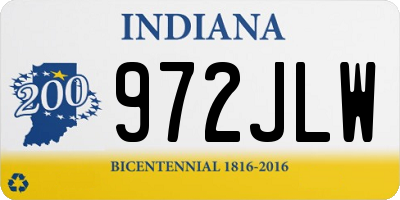 IN license plate 972JLW
