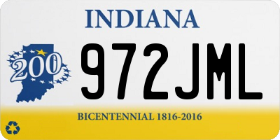IN license plate 972JML