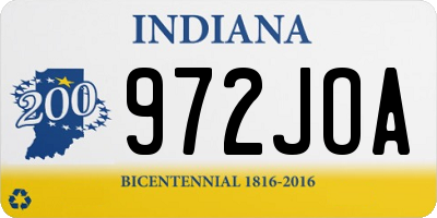 IN license plate 972JOA