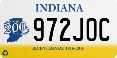 IN license plate 972JOC
