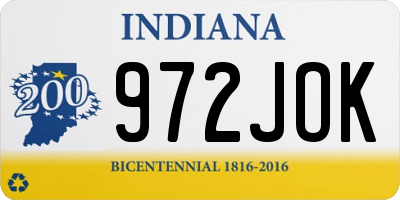 IN license plate 972JOK