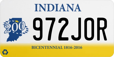 IN license plate 972JOR
