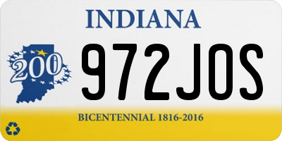 IN license plate 972JOS