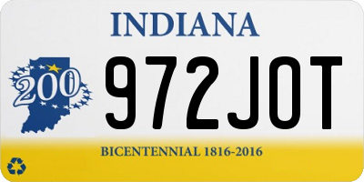 IN license plate 972JOT