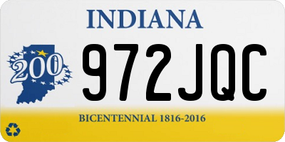 IN license plate 972JQC