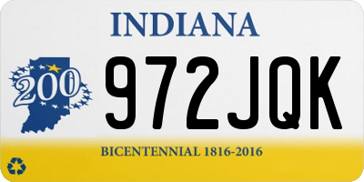 IN license plate 972JQK