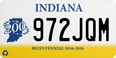 IN license plate 972JQM