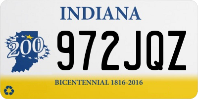 IN license plate 972JQZ