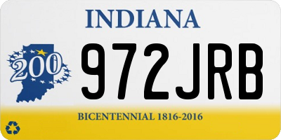 IN license plate 972JRB