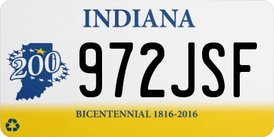 IN license plate 972JSF