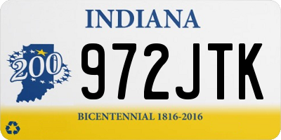 IN license plate 972JTK