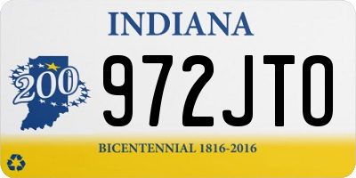 IN license plate 972JTO