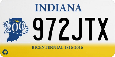 IN license plate 972JTX