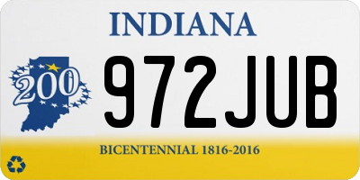 IN license plate 972JUB