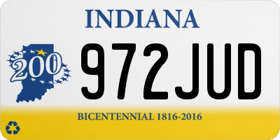 IN license plate 972JUD