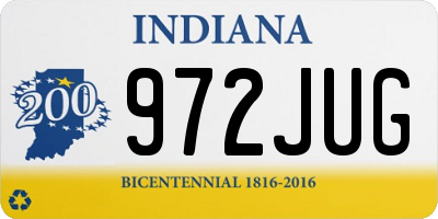 IN license plate 972JUG