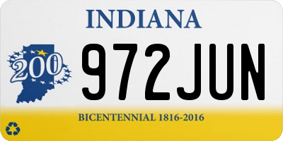 IN license plate 972JUN