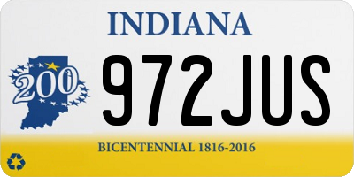 IN license plate 972JUS