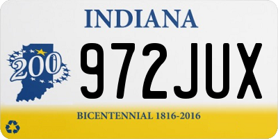 IN license plate 972JUX