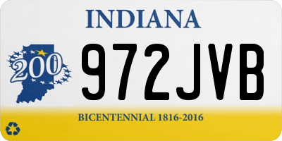IN license plate 972JVB
