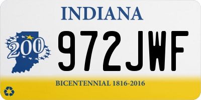 IN license plate 972JWF