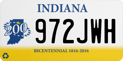IN license plate 972JWH