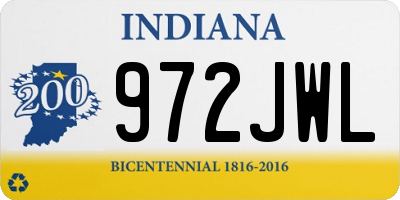 IN license plate 972JWL