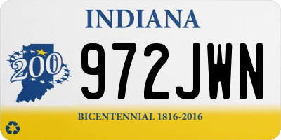 IN license plate 972JWN