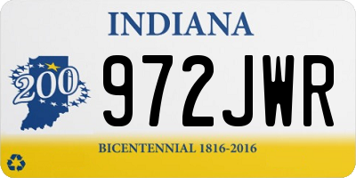 IN license plate 972JWR