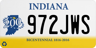 IN license plate 972JWS