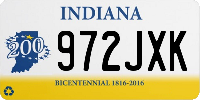 IN license plate 972JXK