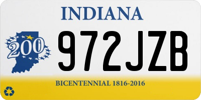 IN license plate 972JZB