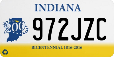 IN license plate 972JZC