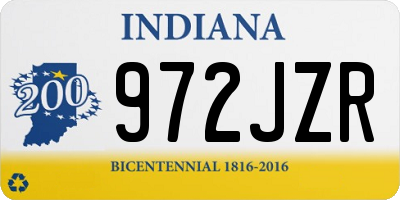IN license plate 972JZR