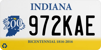 IN license plate 972KAE