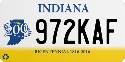 IN license plate 972KAF