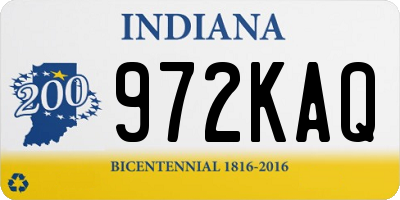 IN license plate 972KAQ