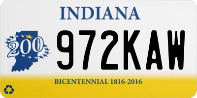 IN license plate 972KAW