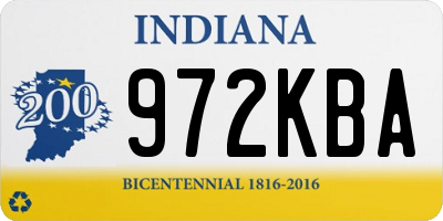 IN license plate 972KBA