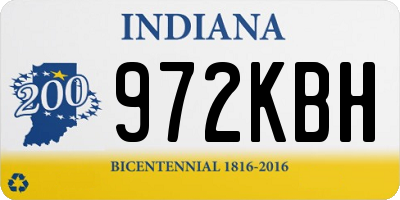 IN license plate 972KBH