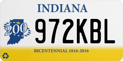 IN license plate 972KBL